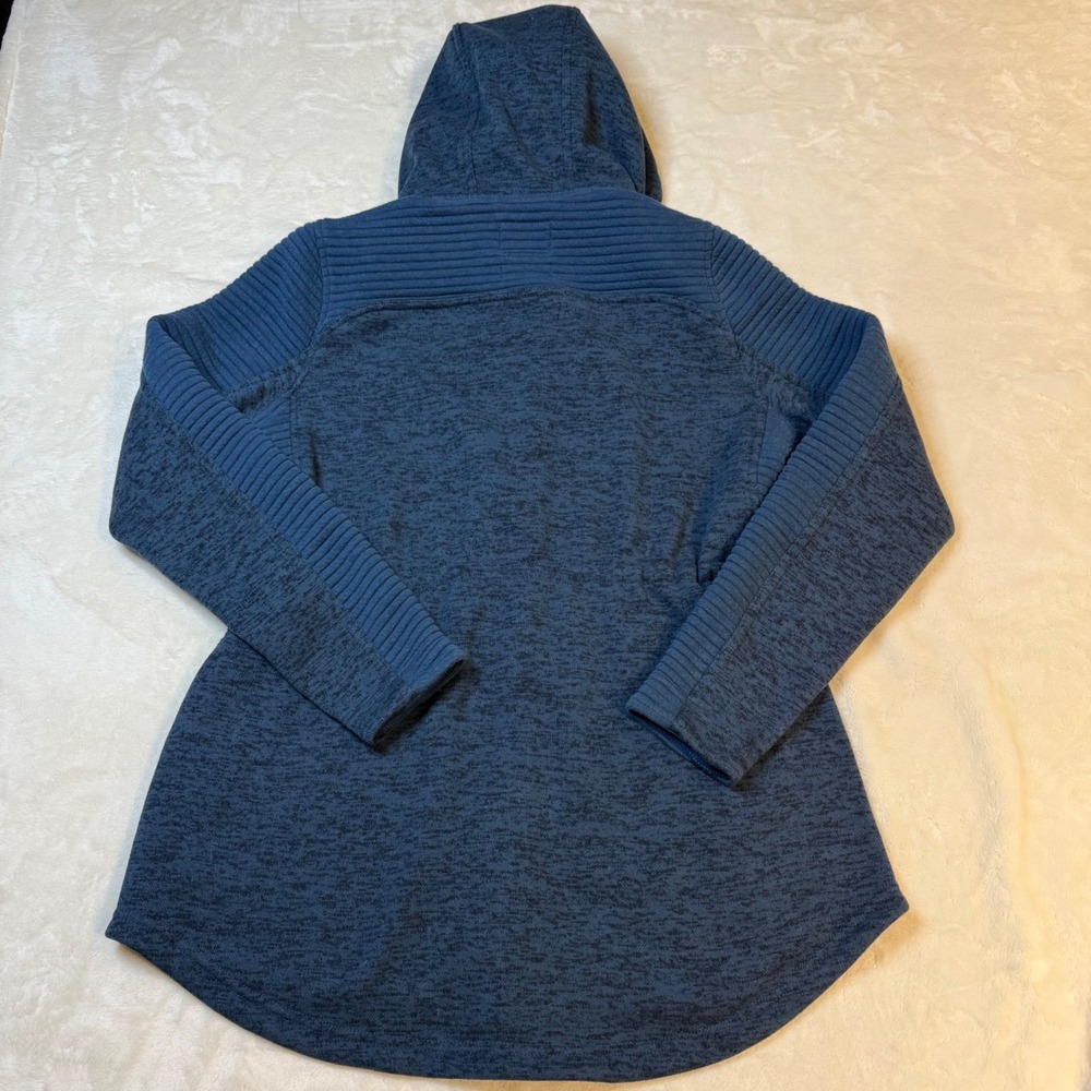 The North Face Women's Blue Heathered Fleece Full Zip Hoodie Jacket Size M - Picture 9 of 9